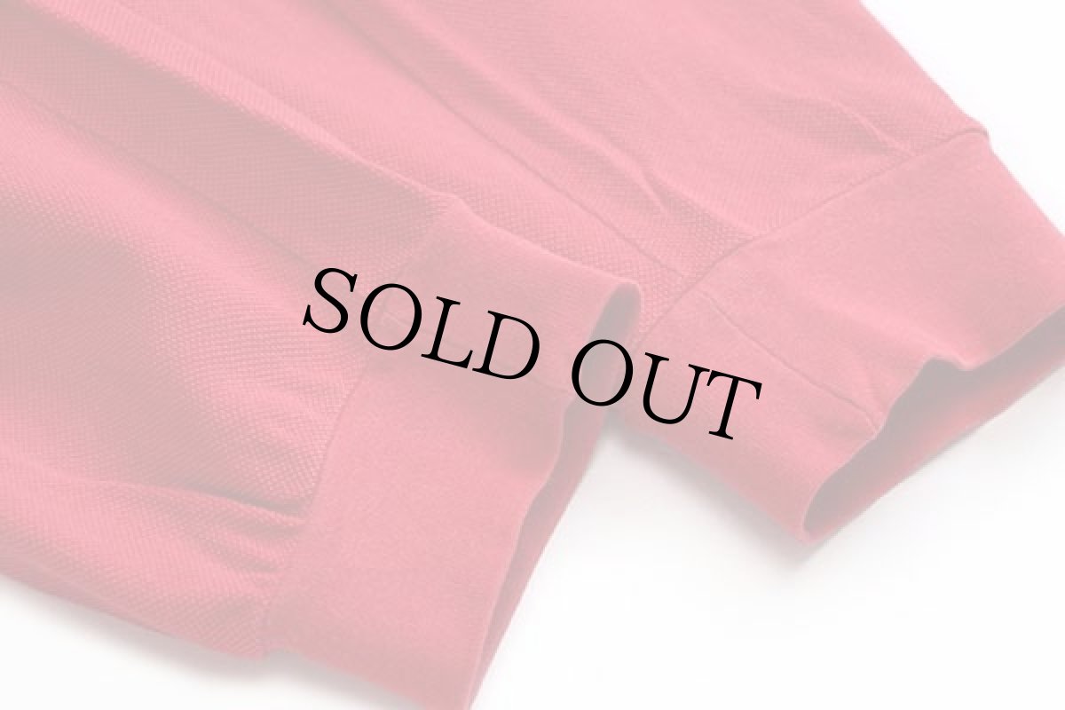 画像5: 70s フランス製 CHEMISE LACOSTE ラコステ ワンポイント コットン 鹿の子 長袖ポロシャツ 赤 4★12 (5)