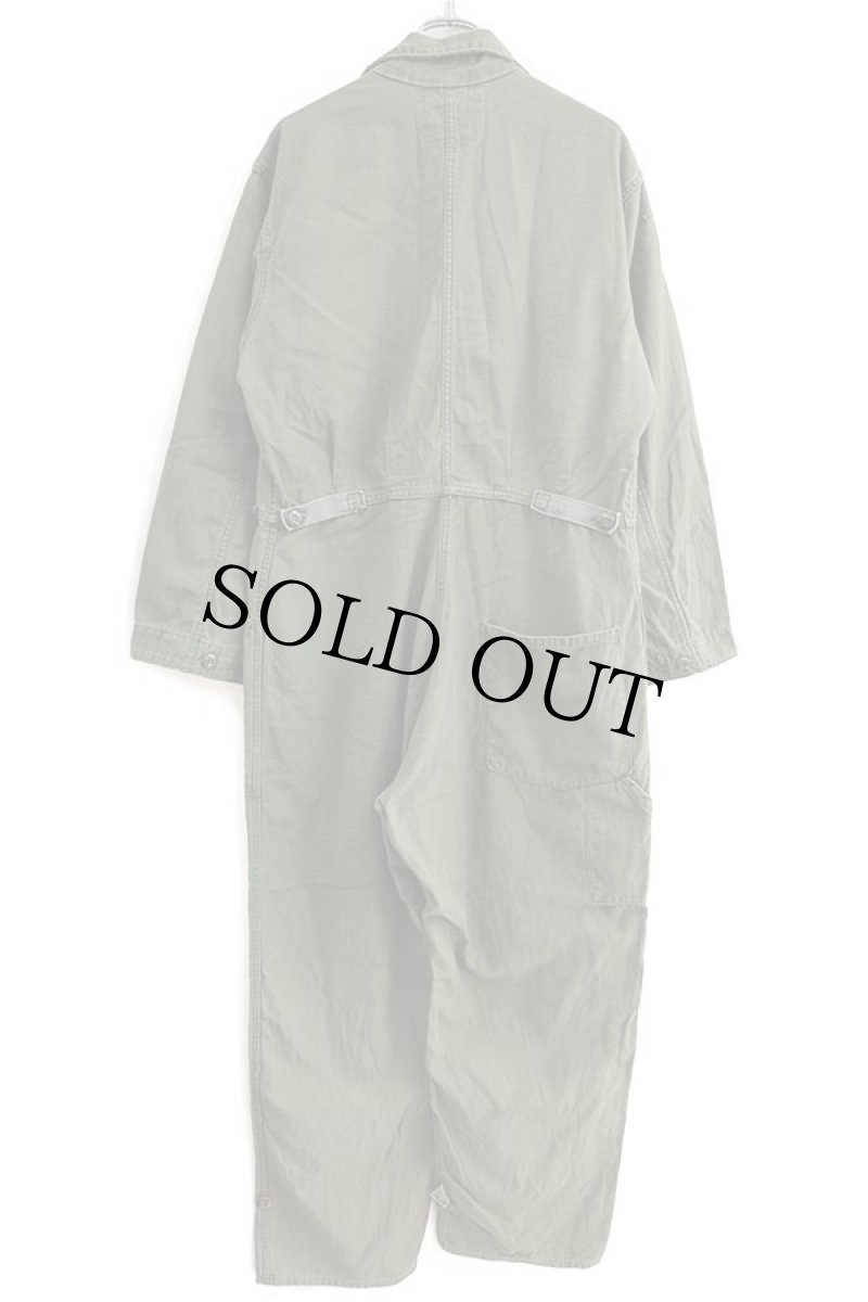 画像3: 80s 米軍 U.S.ARMY コットンサテン カバーオール オールインワン オリーブグリーン L★つなぎ (3)