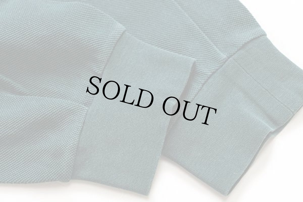 画像6: 80s フランス製 LACOSTEラコステ ワンポイント コットン 鹿の子 長袖ポロシャツ 緑 5★08 (6)