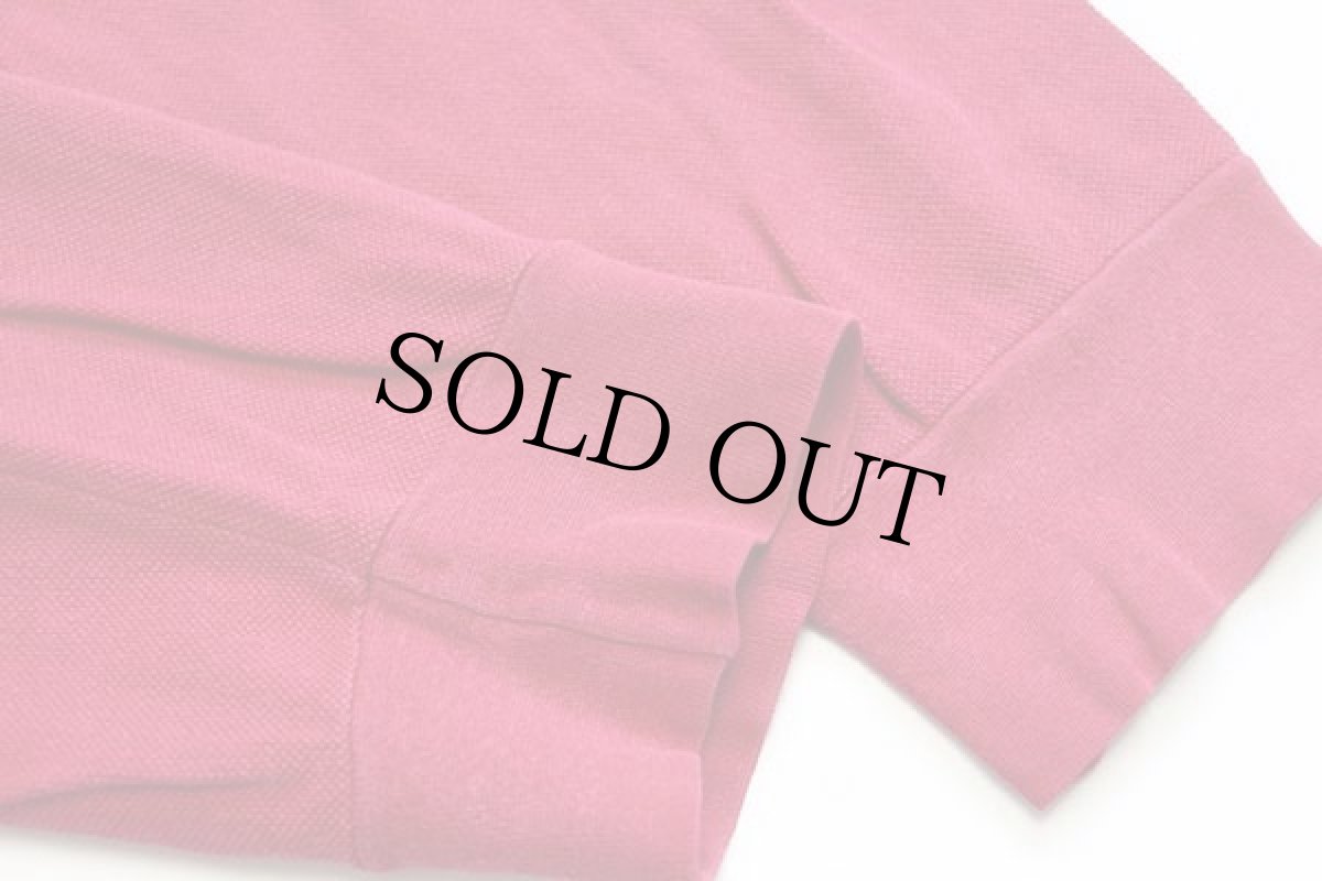 画像6: 70s フランス製 CHEMISE LACOSTE ラコステ ワンポイント コットン 鹿の子 長袖ポロシャツ 濃ピンク 4★27 (6)