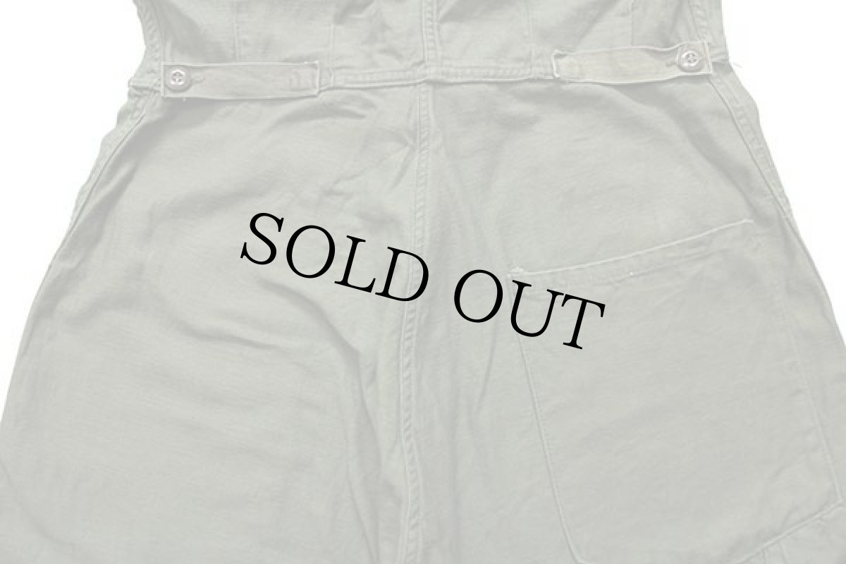 画像7: 80s 米軍 U.S.ARMY コットンサテン カバーオール オールインワン オリーブグリーン L★つなぎ (7)