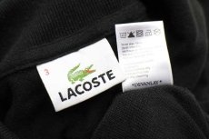 画像4: 00s LACOSTEラコステ ワンポイント コットン 鹿の子 ポロシャツ 黒 3★50 (4)