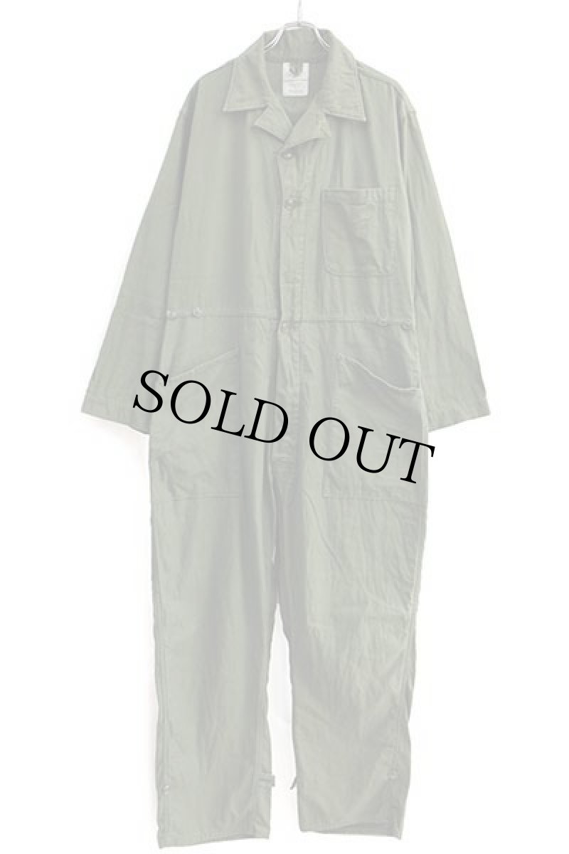 画像2: 80s 米軍 U.S.ARMY コットンサテン カバーオール オールインワン オリーブグリーン L★つなぎ (2)