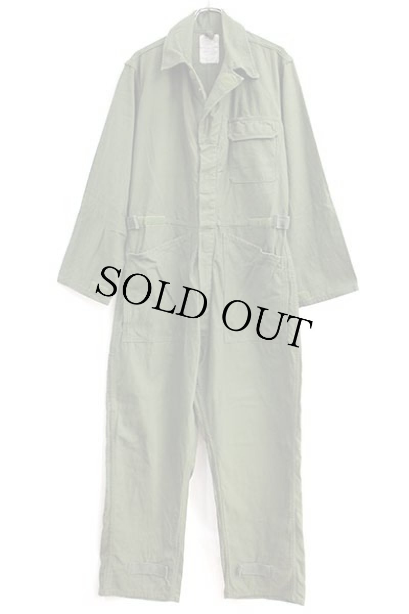 画像2: 90s 米軍 U.S.ARMY コットンサテン カバーオール オールインワン オリーブグリーン M★08 つなぎ (2)