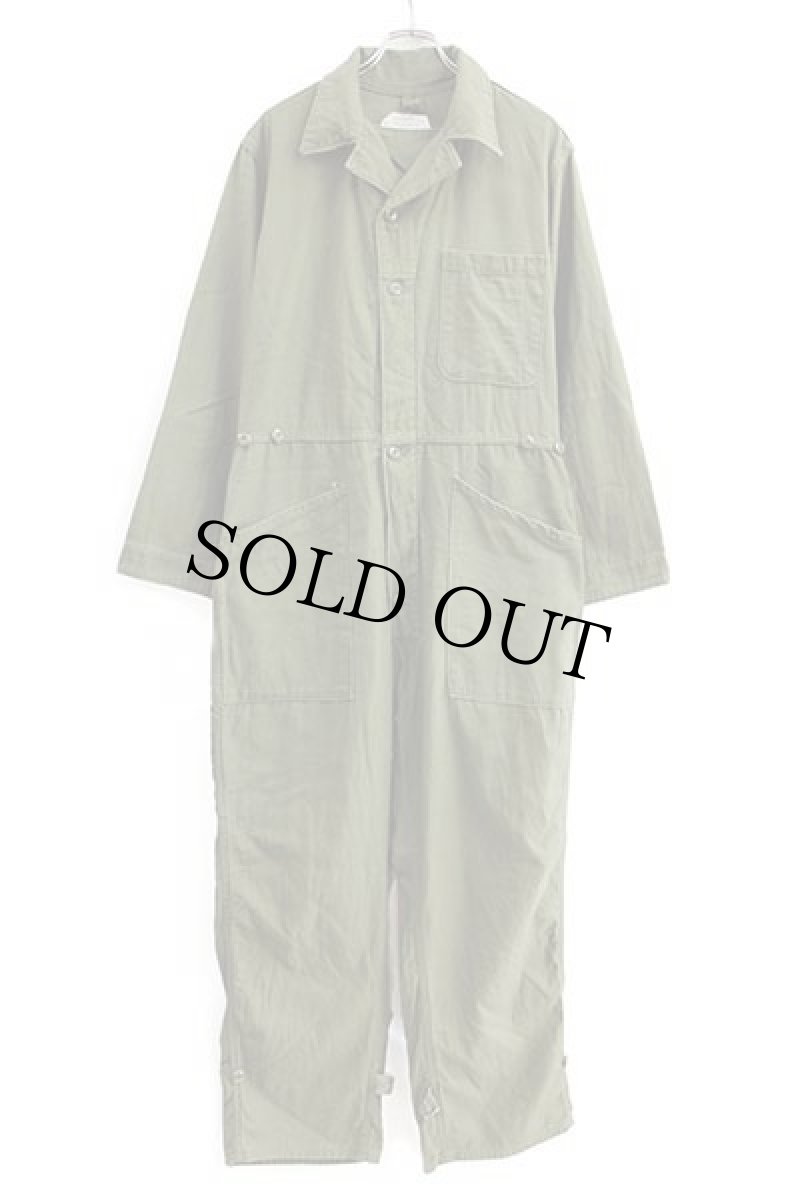 画像2: 80s 米軍 U.S.ARMY コットンサテン カバーオール オールインワン オリーブグリーン L★つなぎ (2)