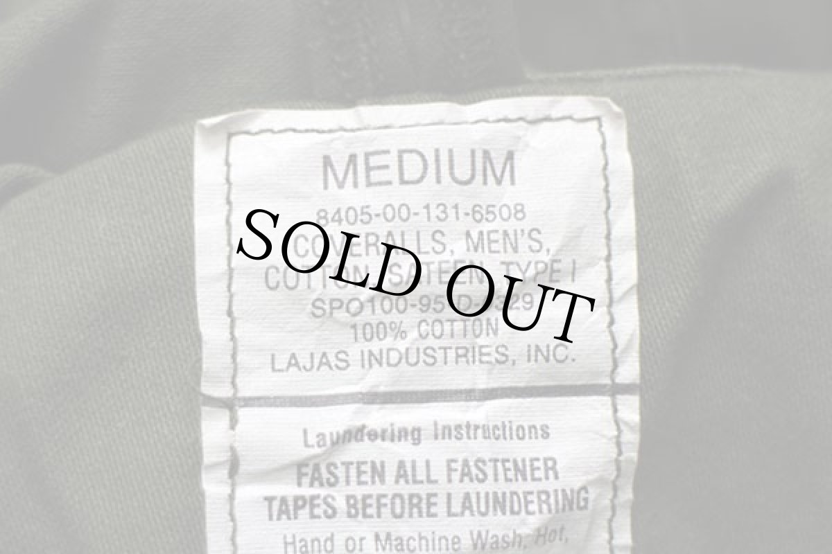 画像5: 90s 米軍 U.S.ARMY コットンサテン カバーオール オールインワン オリーブグリーン M★08 つなぎ (5)