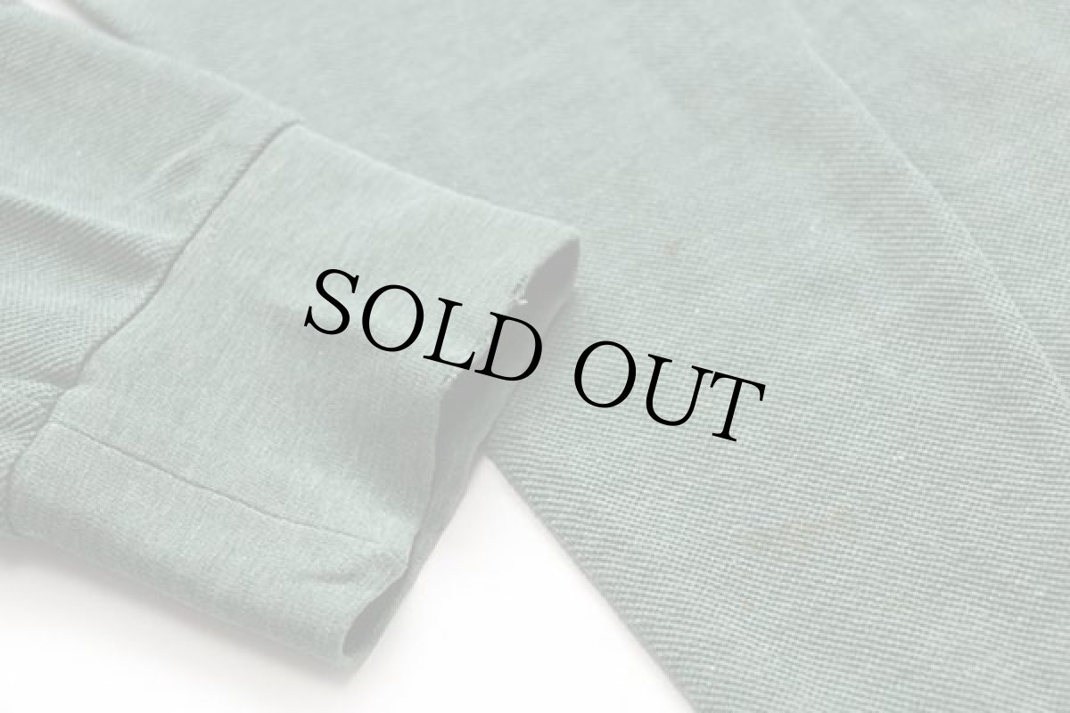 画像6: 70s フランス製 CHEMISE LACOSTE ラコステ ワンポイント コットン 鹿の子 長袖ポロシャツ 杢グリーン 4★09 (6)