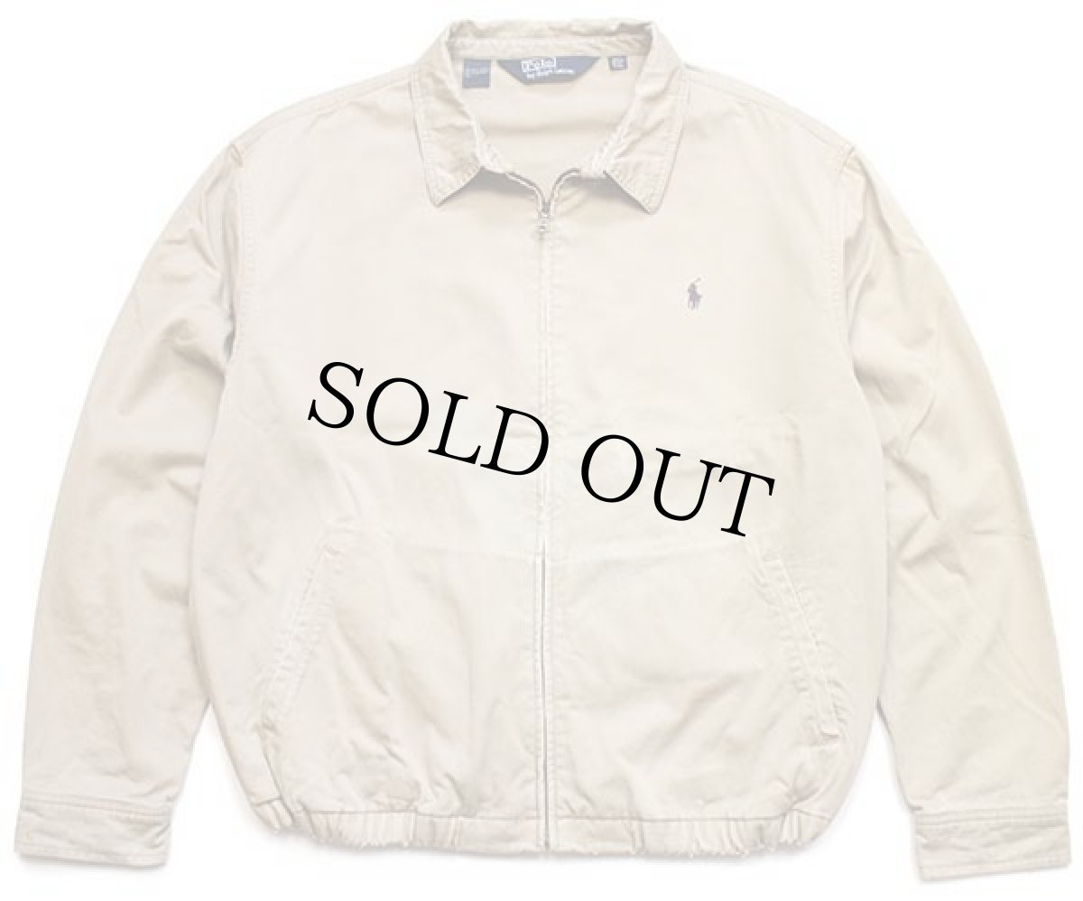 画像1: ポロ ラルフローレン ワンポイント チンスト付き コットンジャケット カーキ XXL★特大 (1)