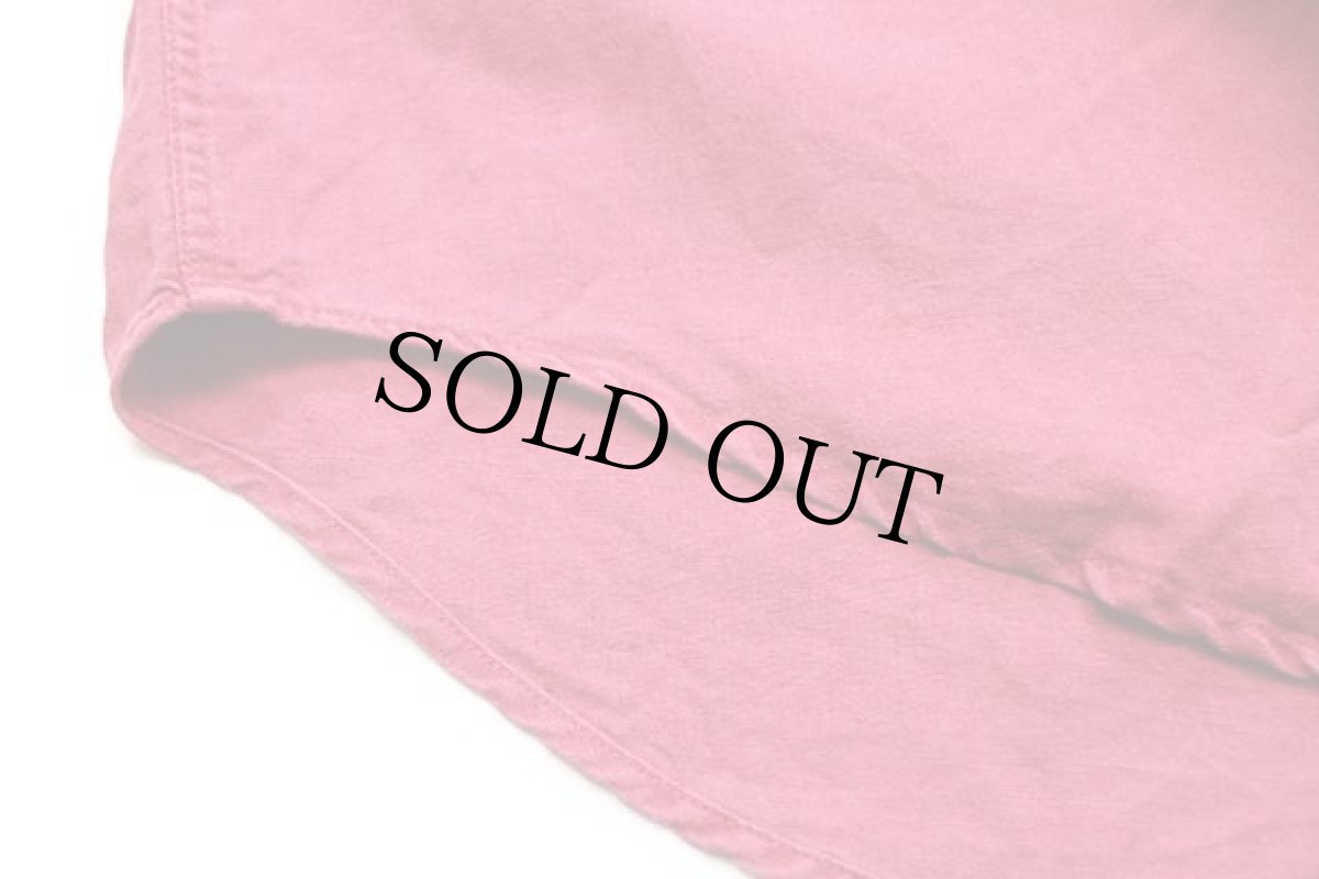 画像5: 90s GAPギャップ 無地 半袖 リネン×コットンシャツ 濃赤 L (5)