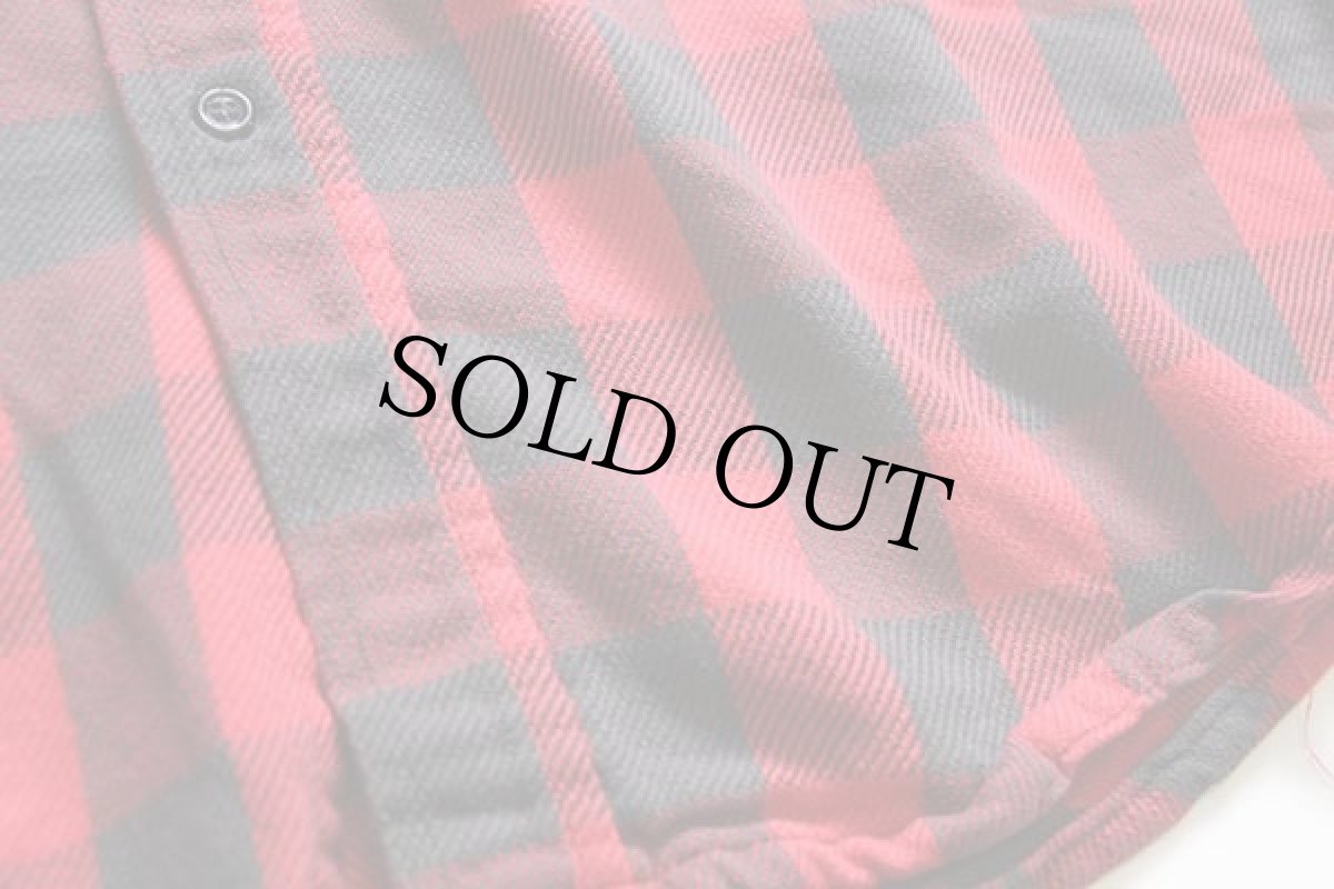 画像5: 80s USA製 FROSTPROOF バッファローチェック コットン フランネルシャツ 赤×黒 XL (5)