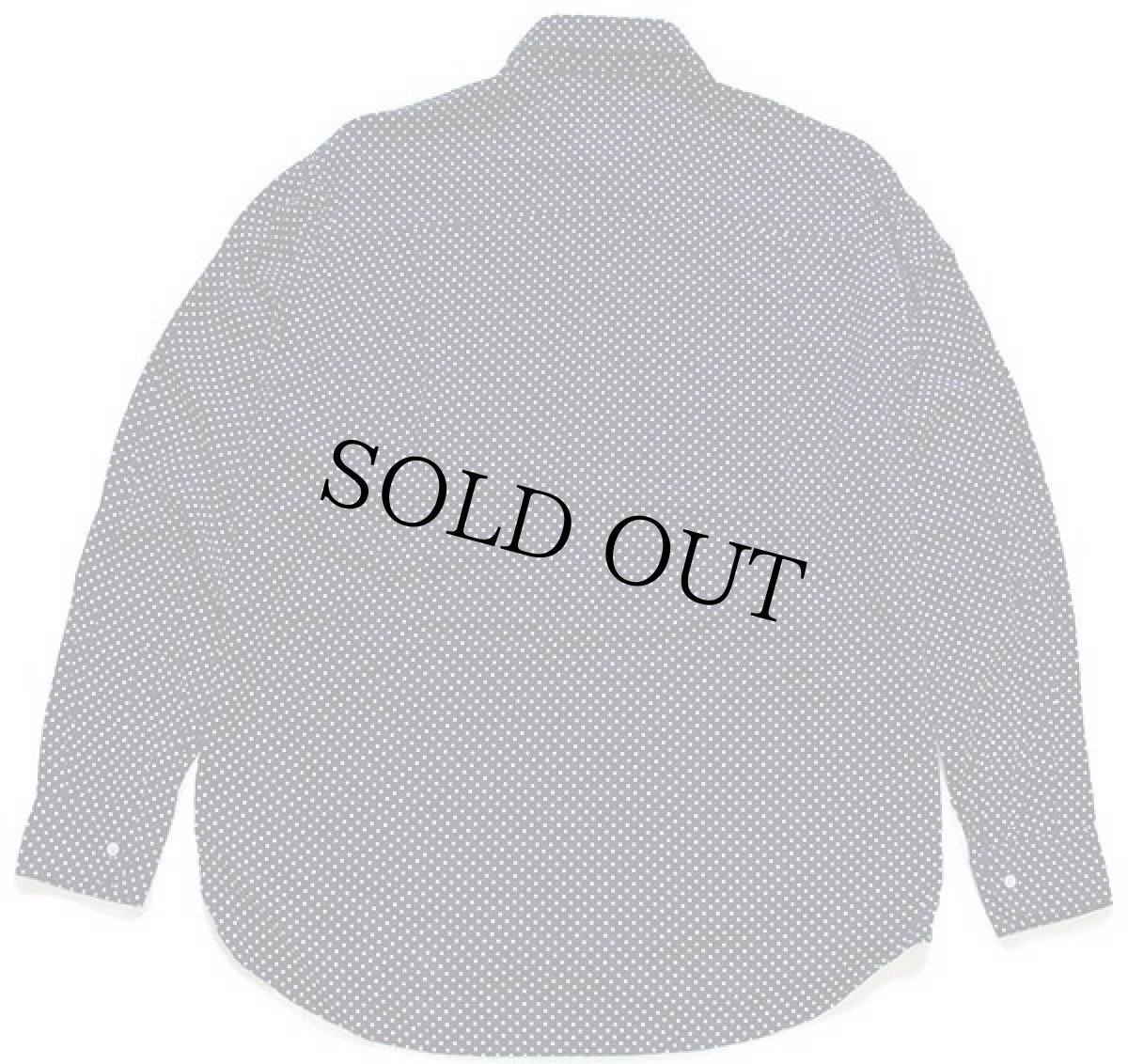 画像2: 90s イタリア製 AZZURRA ドット柄 比翼 レーヨンシャツ 紺×白 L (2)