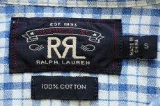 画像4: RRL ダブルアールエル ラルフローレン マチ付き チェック コットン ワークシャツ S (4)