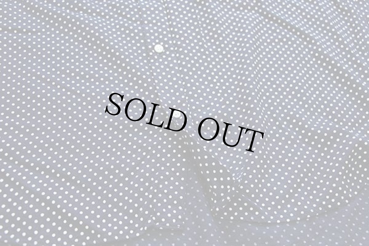 画像5: 90s イタリア製 AZZURRA ドット柄 比翼 レーヨンシャツ 紺×白 L (5)