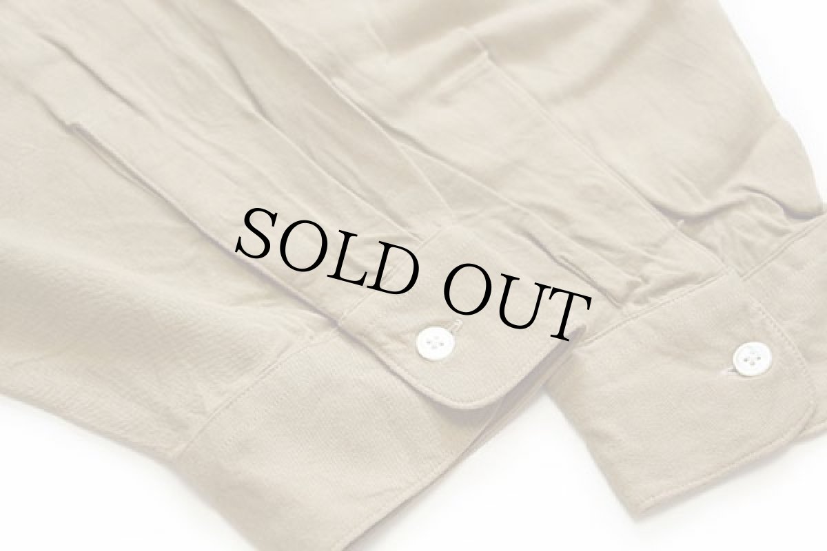 画像6: 90s USA製 PERRY ELLIS 無地 バンドカラー プルオーバー レーヨンシャツ カーキ XL (6)