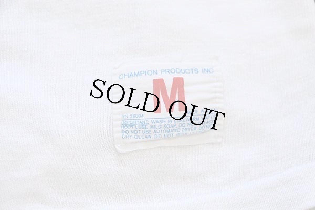 画像5: 70s USA製 Championチャンピオン SLIPPERY ROCK 96 FOOTBALL 三段中抜き 染み込みプリント コットン フットボールTシャツ 生成り M (5)