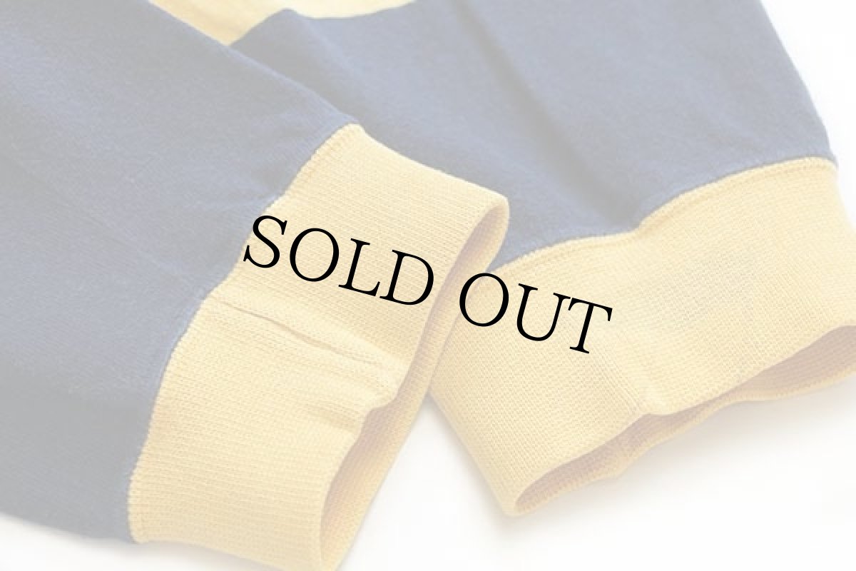 画像6: 80s LACOSTEラコステ 太ボーダー コットン 長袖ポロシャツ 紺×濃黄 S (6)