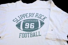 画像3: 70s USA製 Championチャンピオン SLIPPERY ROCK 96 FOOTBALL 三段中抜き 染み込みプリント コットン フットボールTシャツ 生成り M (3)