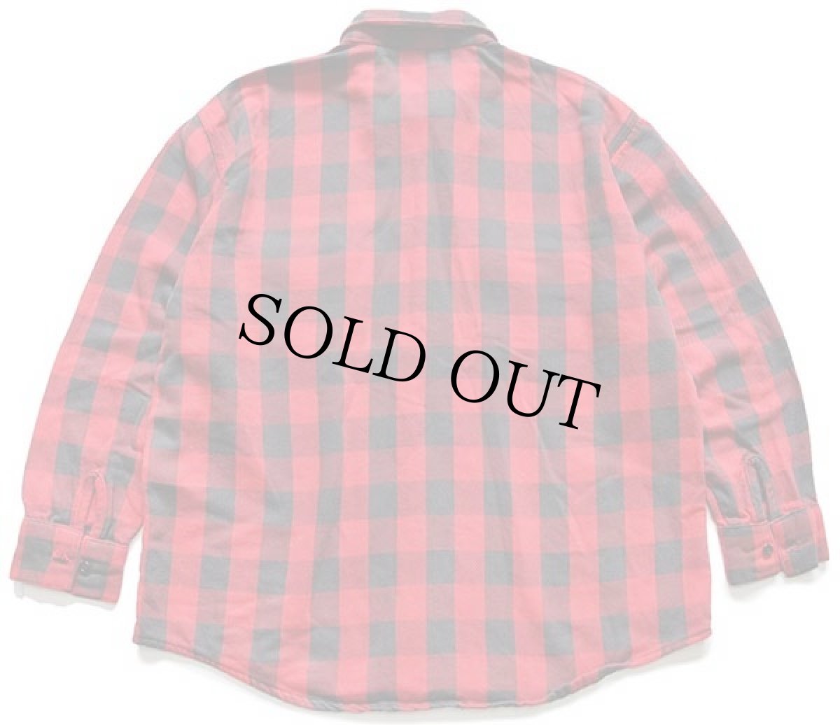 画像2: 80s USA製 FROSTPROOF バッファローチェック コットン フランネルシャツ 赤×黒 XL (2)