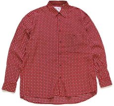 画像1: 90s イタリア製 Filou 小紋柄 総柄 レーヨンシャツ 濃赤 L (1)