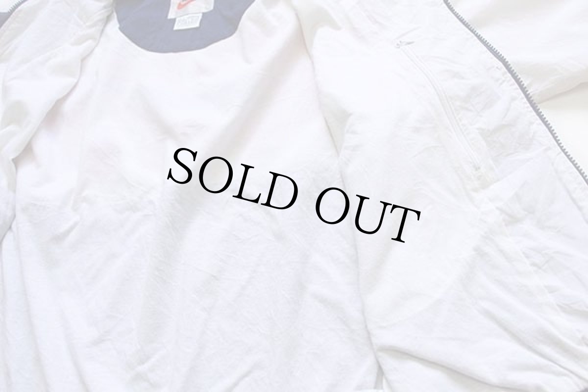 画像5: 90s NIKEナイキ ビッグロゴ ツートン ナイロンジャケット 紺×白 S (5)