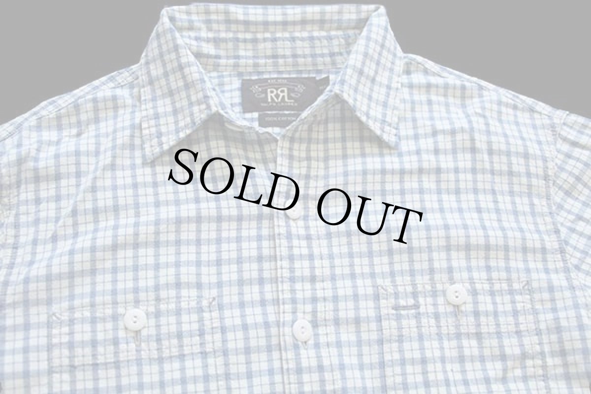 画像3: RRL ダブルアールエル ラルフローレン マチ付き チェック コットン ワークシャツ S (3)