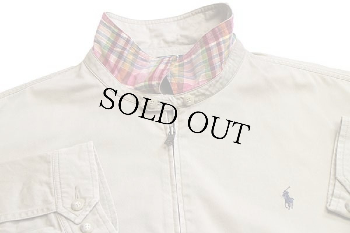 画像3: ポロ ラルフローレン ワンポイント チンスト付き コットンジャケット カーキ XXL★特大 (3)