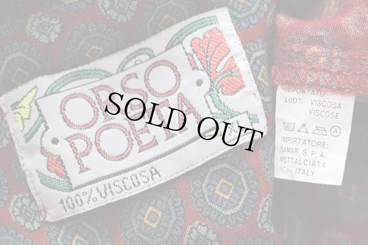 画像4: 90s イタリア製 ORSO POETA 小紋柄 総柄 レーヨンシャツ XL (4)