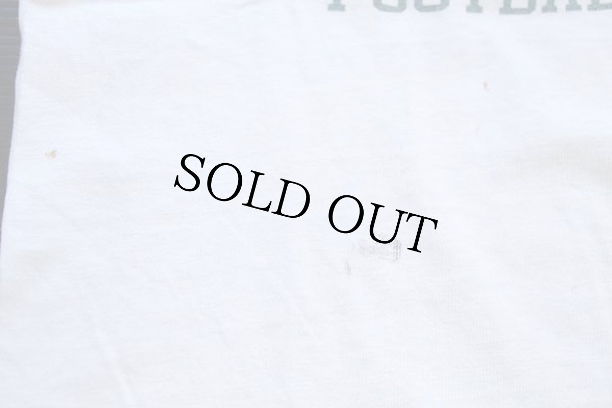 画像8: 70s USA製 Championチャンピオン SLIPPERY ROCK 96 FOOTBALL 三段中抜き 染み込みプリント コットン フットボールTシャツ 生成り M (8)