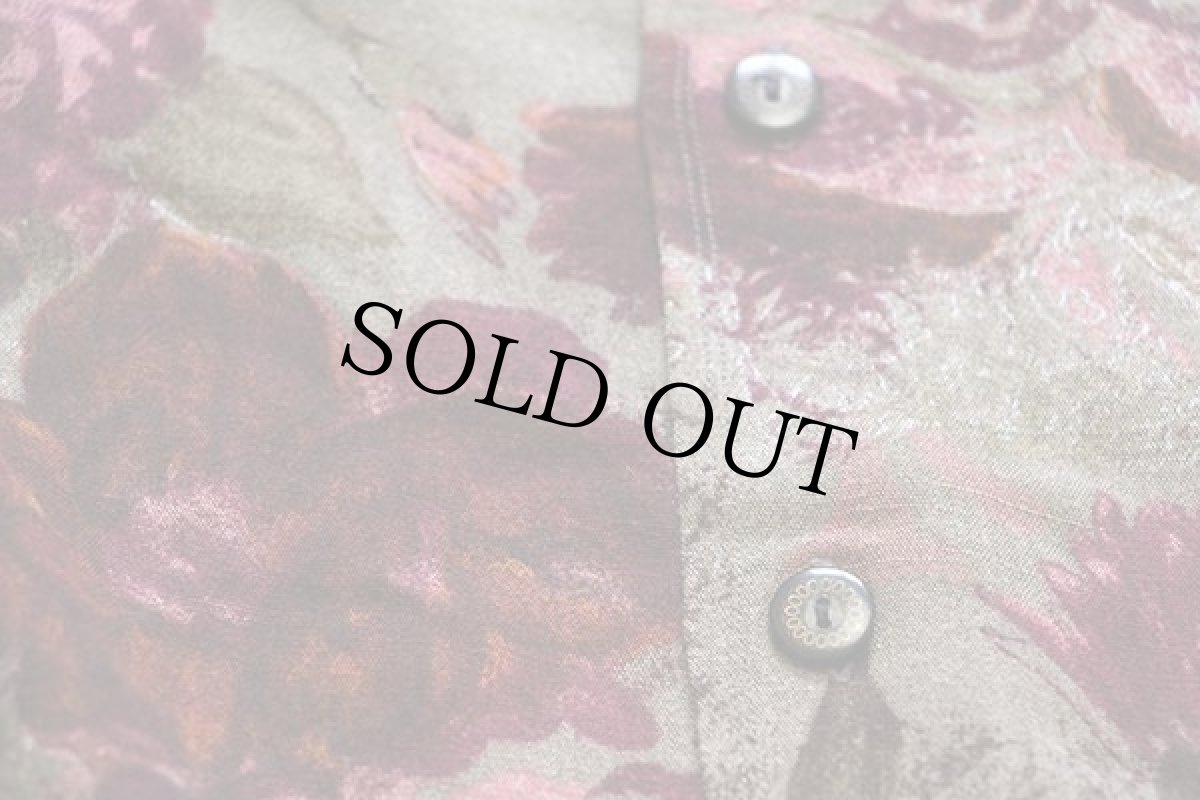 画像5: 90s イタリア製 Etrusca フラワー柄 アート レーヨン×ウールシャツ XL (5)