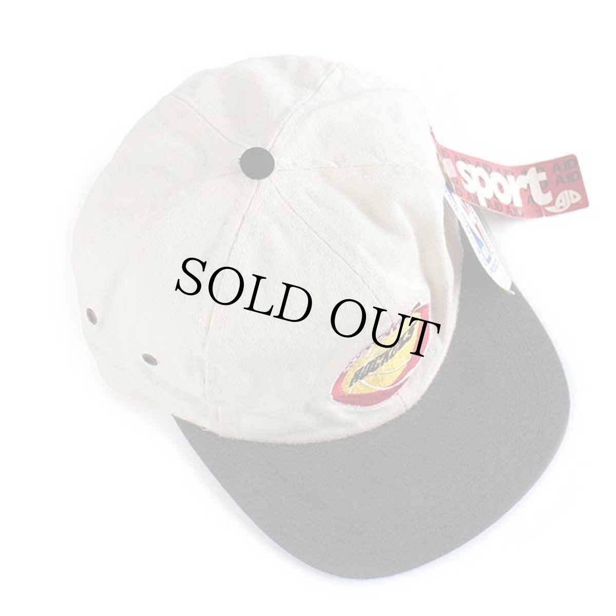 画像4: 90s NBA HOUSTON ROCKETS ロゴ刺繍 WORLD CHAMPIONS パッチ付き ツートン コットンキャップ 生成り×黒 (4)