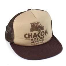 画像1: 90s CHACON MOTORS ツートン 切り替え メッシュキャップ 焦げ茶×薄茶 (1)