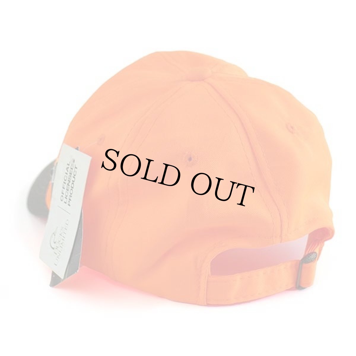 画像2: 未使用★DUCKS UNLIMITED ロゴ刺繍 ツートン ワックスコットン キャンバス キャップ 蛍光オレンジ×焦げ茶 (2)