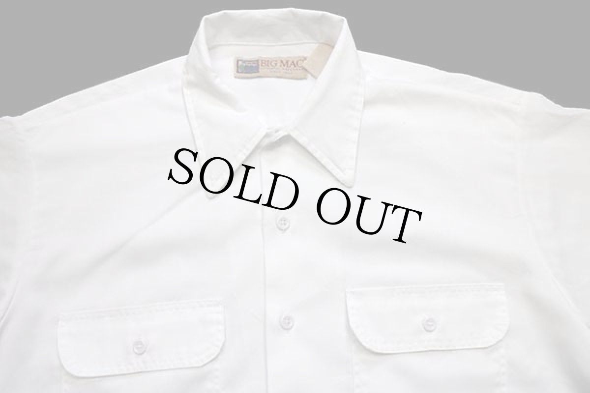 画像3: 90s JCPenney BIGMACビッグマック 無地 半袖 ワークシャツ 白 L (3)