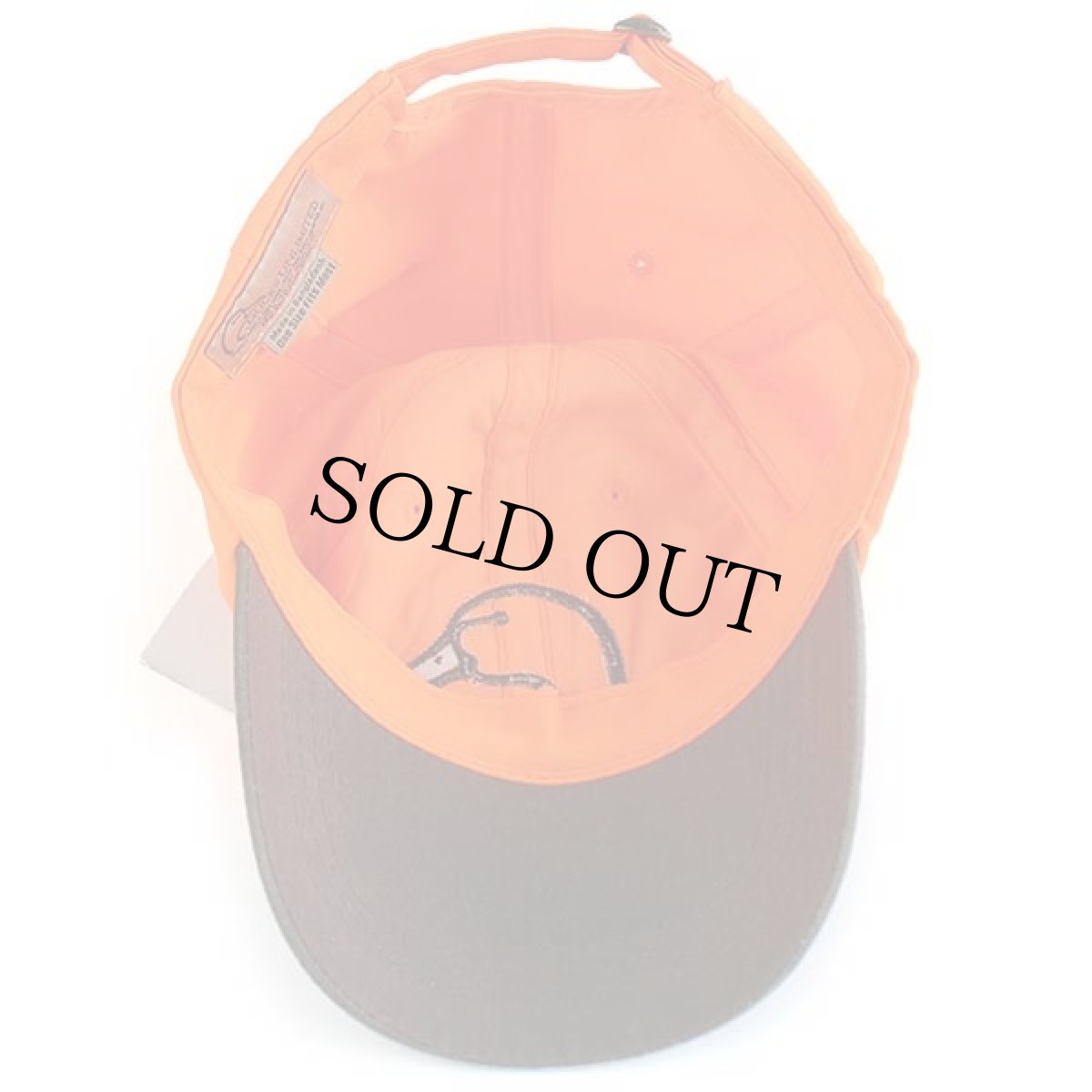 画像4: 未使用★DUCKS UNLIMITED ロゴ刺繍 ツートン ワックスコットン キャンバス キャップ 蛍光オレンジ×焦げ茶 (4)