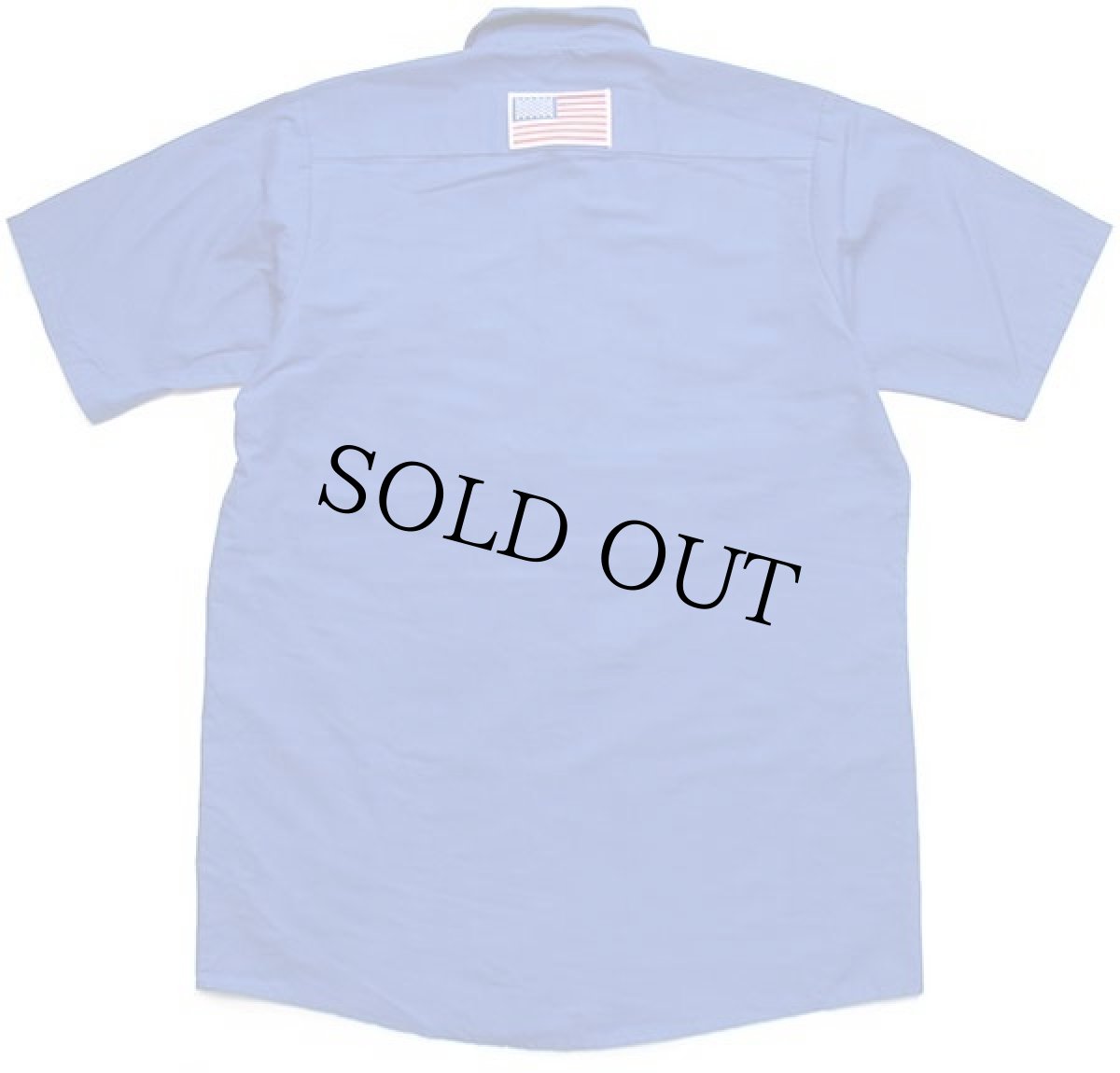 画像2: 00s RED KAPレッドキャップ PEPSI ペプシ コーラ 星条旗 ロゴ刺繍&パッチ付き 半袖 ワークシャツ 青 M-SS (2)