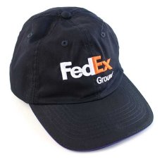 画像1: デッドストック★00s FedEx Ground フェデックス ロゴ刺繍 キャップ 濃紺 (1)