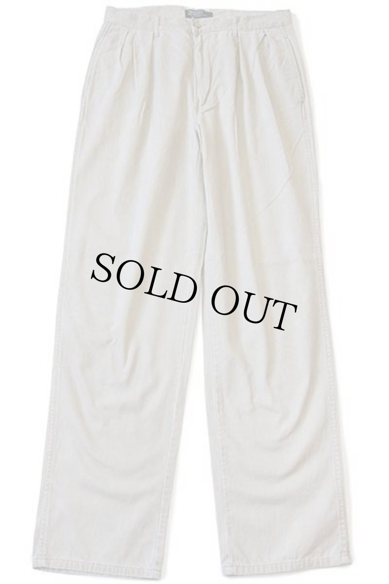 画像2: 90s ポロ ラルフローレン ツータック コットン チノパン グレーベージュ w32★174 (2)