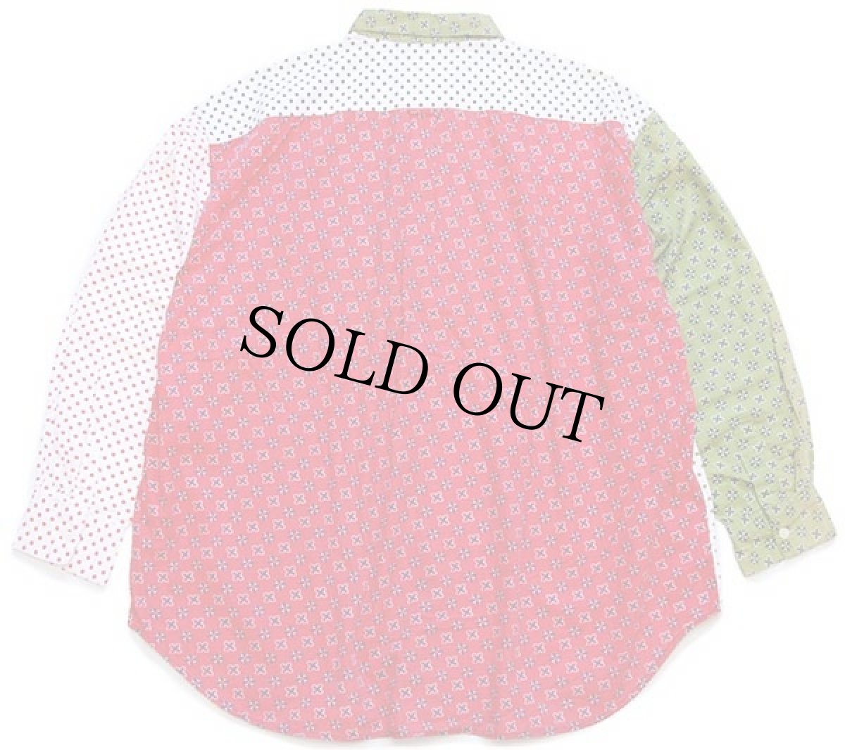 画像2: 90s ESPRIT クレイジーパターン ドット×総柄 ボタンダウン コットンシャツ (2)