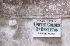 画像4: 90s イタリア製 BENETTONベネトン 小花柄 パッチワーク柄 コットンシャツ L (4)