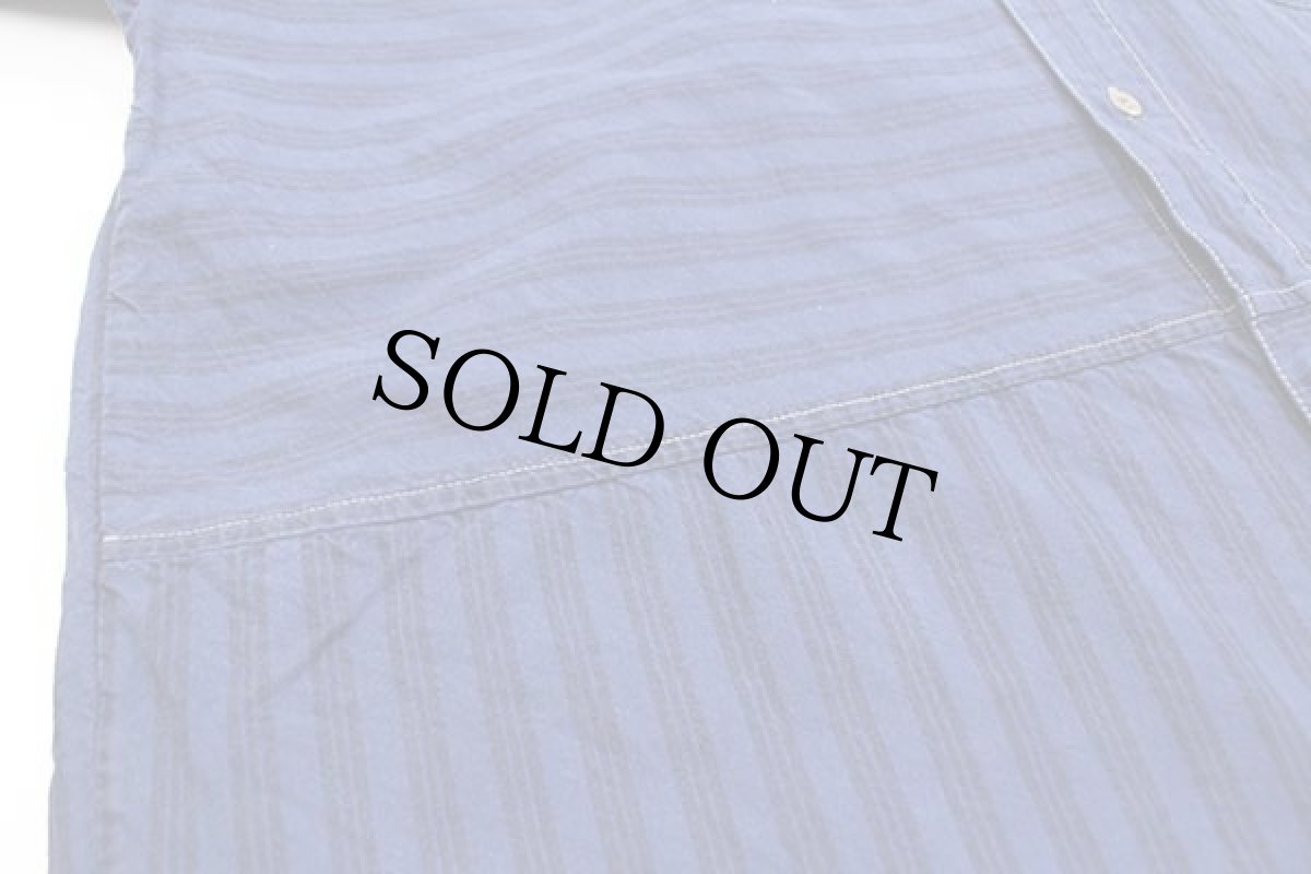 画像5: 90s トルコ製 GITANO ボーダー×ストライプ パネル切り替え ボタンダウン コットンシャツ L (5)