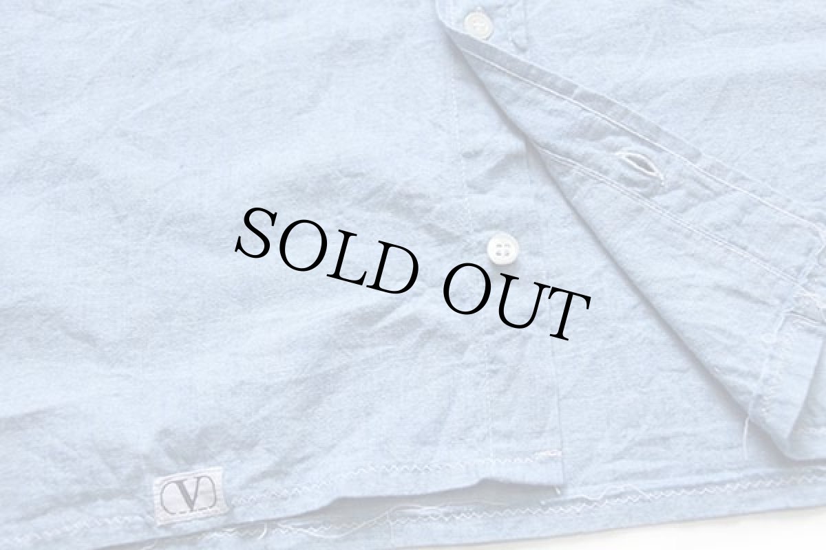 画像6: 80s イタリア製 valentino コットン シャンブレーシャツ カスタム 39 (6)