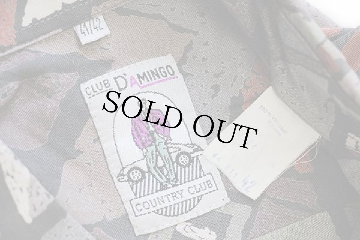 画像4: 80s CLUB D'AMINGO アート レーヨンシャツ 41/42 (4)