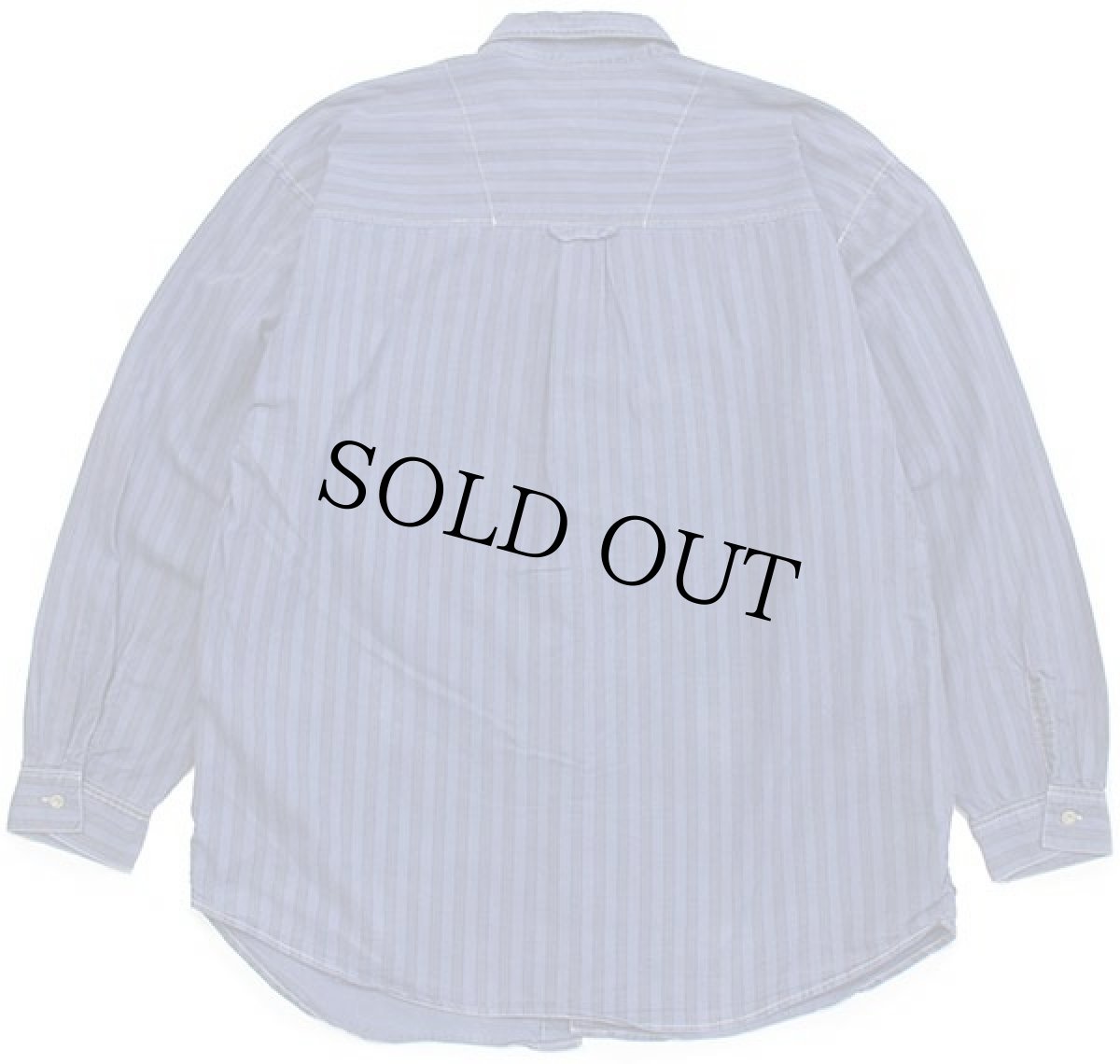 画像2: 90s トルコ製 GITANO ボーダー×ストライプ パネル切り替え ボタンダウン コットンシャツ L (2)