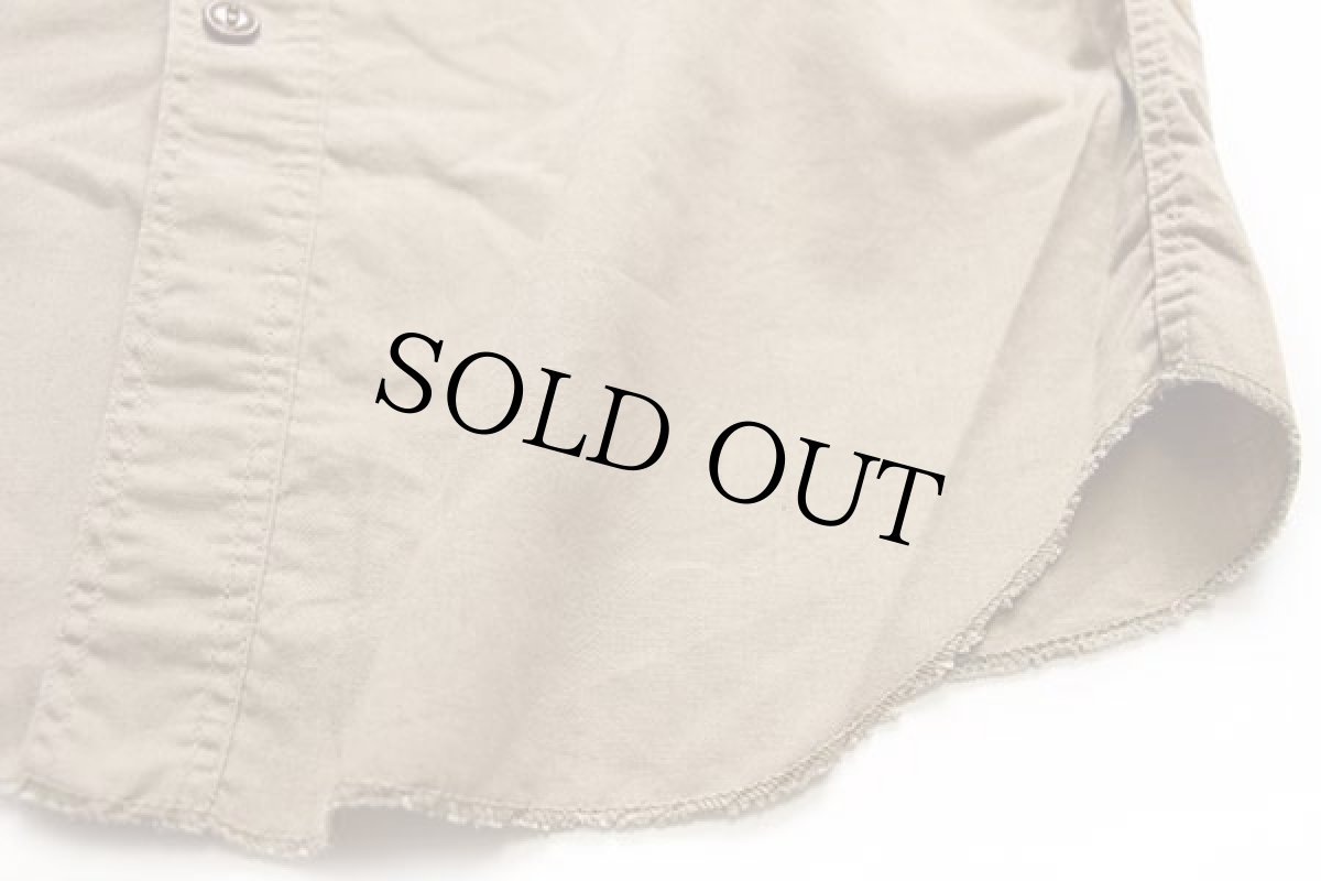 画像5: 50s UNKNOWN 無地 コットンポプリン ワークシャツ カーキ 15 (5)