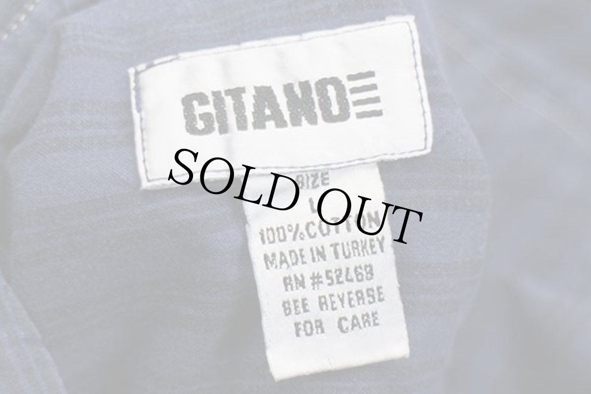 画像4: 90s トルコ製 GITANO ボーダー×ストライプ パネル切り替え ボタンダウン コットンシャツ L (4)