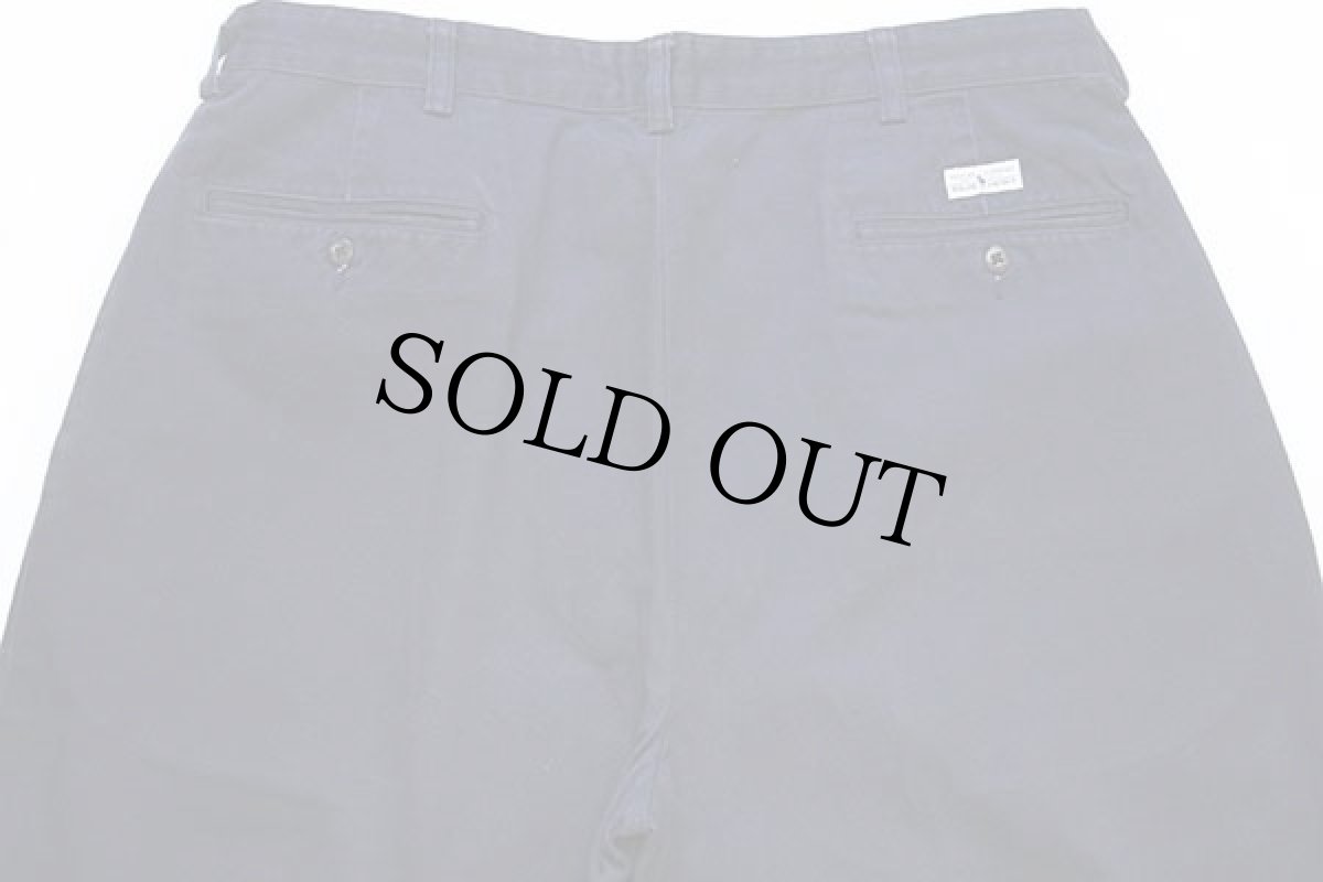 画像5: 90s ポロ ラルフローレン ツータック コットン チノパン 紺 w36★176  (5)