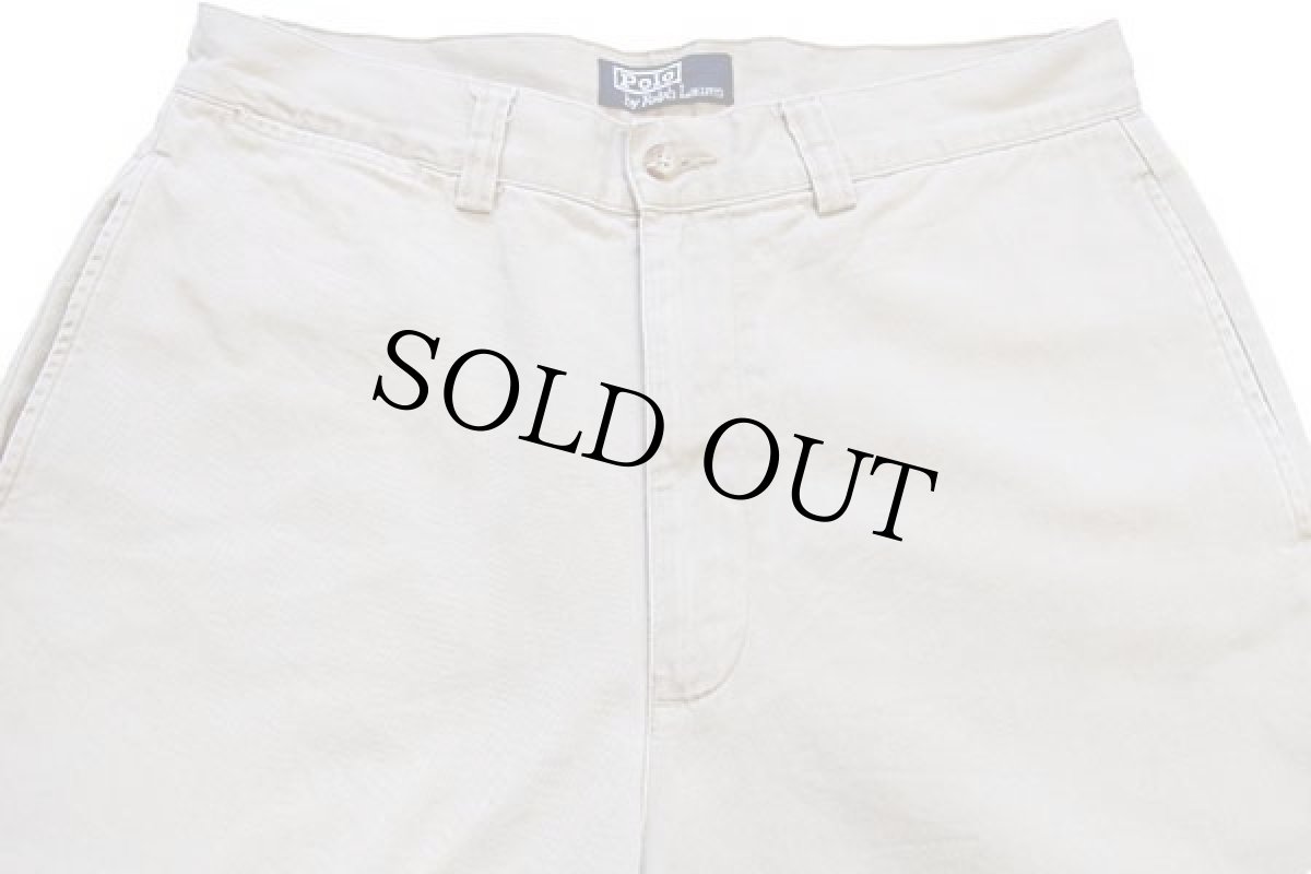 画像4: 90s ポロ ラルフローレン コットン チノパン ベージュ w33 L32★178 (4)