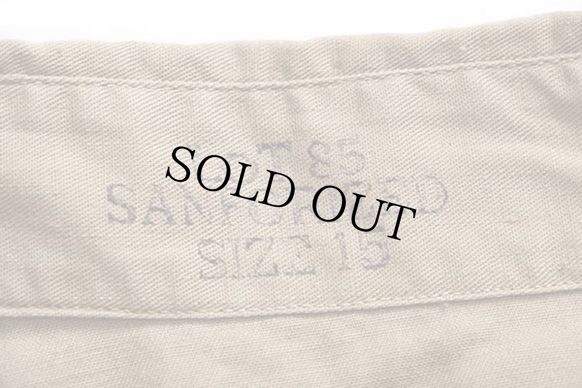 画像4: 50s UNKNOWN 無地 コットンポプリン ワークシャツ カーキ 15 (4)