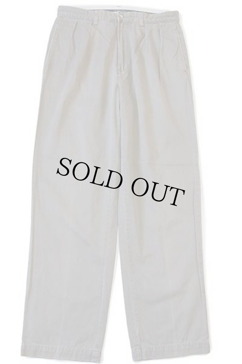 画像2: 90s ポロ ラルフローレン ツータック コットン チノパン グレーブラウン w33 L32★173 (2)