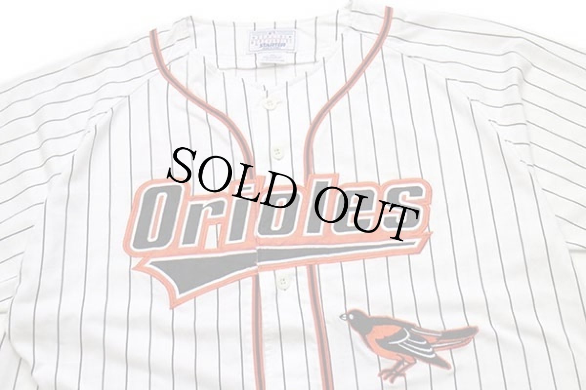 画像3: 90s STARTERスターター MLB Baltimore Orioles RIPKEN 8 ナンバリング ストライプ ベースボールシャツ XL (3)